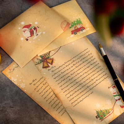 6pcs Christmas Kraft Letter Paper