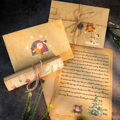 6pcs Christmas Kraft Letter Paper