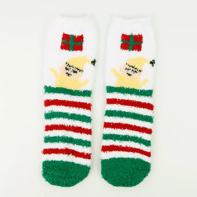 Autumn and Winter New Adult Christmas Socks Snowflake Elk Santa Claus Men and Women Middle Socks