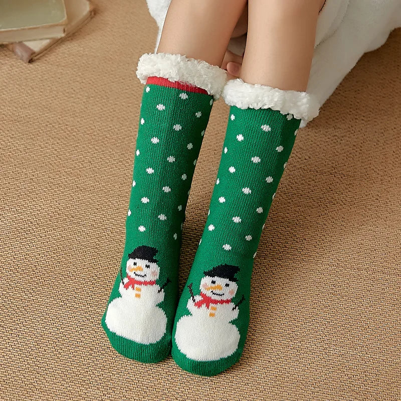 2024 New Cute Warm Socks Thicken Plus Winter Women Fuzzy Socks Christmas Kawaii Stocking Xmas Gift Home Floor Room Funny Sock