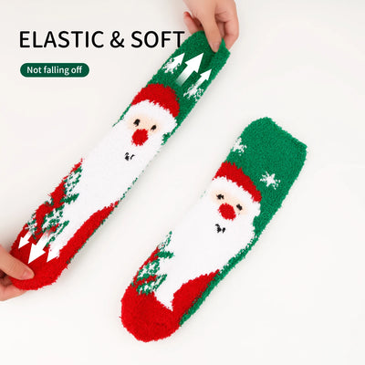 Autumn and Winter New Adult Christmas Socks Snowflake Elk Santa Claus Men and Women Middle Socks