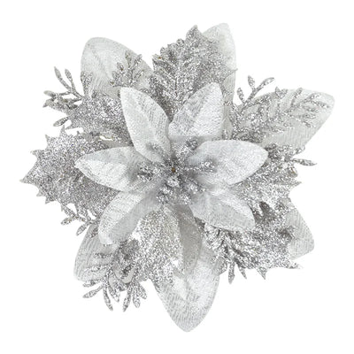 Glitter Artificial Christmas Flowers