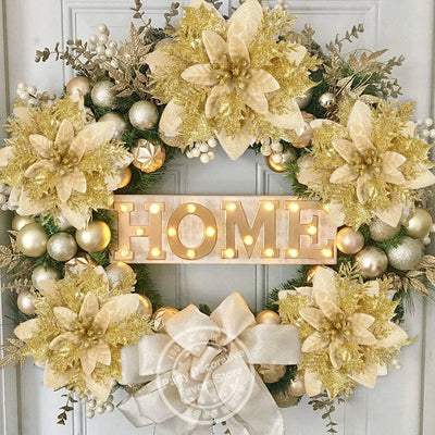 Glitter Artificial Christmas Flowers