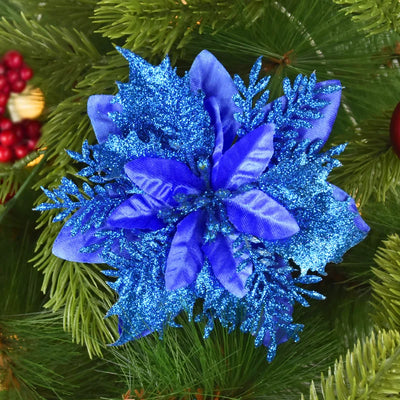 Glitter Artificial Christmas Flowers