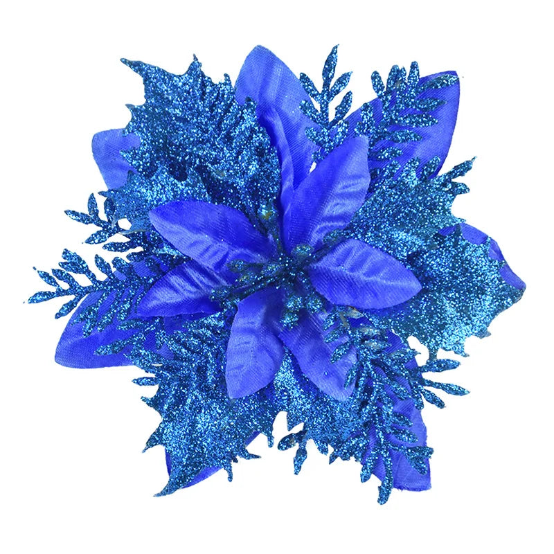 Glitter Artificial Christmas Flowers