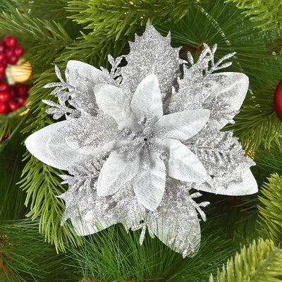 Glitter Artificial Christmas Flowers