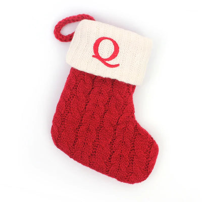 Letters Christmas Stocking New Knitting Christmas Tree Pendant Decorations For Home Xmas Gift Snowflake Alphabet Christmas Socks