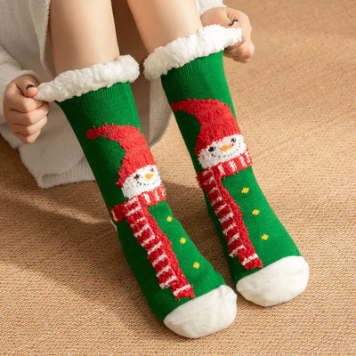 2024 New Cute Warm Socks Thicken Plus Winter Women Fuzzy Socks Christmas Kawaii Stocking Xmas Gift Home Floor Room Funny Sock