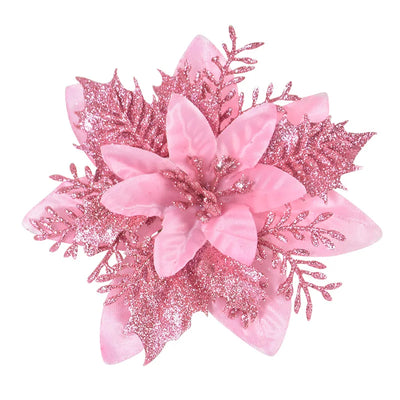 Glitter Artificial Christmas Flowers