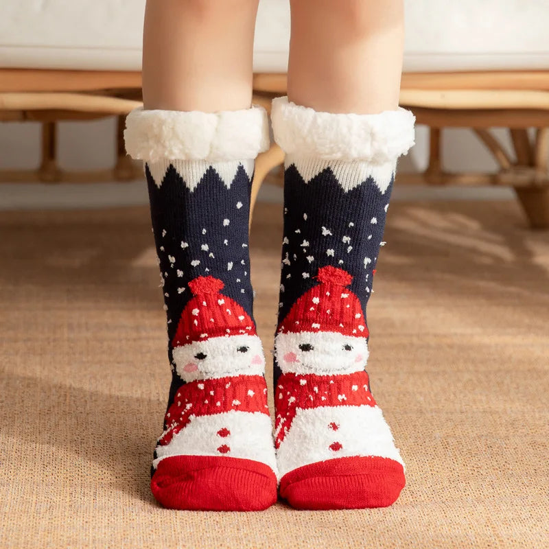 2024 New Cute Warm Socks Thicken Plus Winter Women Fuzzy Socks Christmas Kawaii Stocking Xmas Gift Home Floor Room Funny Sock