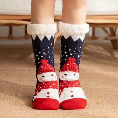 2024 New Cute Warm Socks Thicken Plus Winter Women Fuzzy Socks Christmas Kawaii Stocking Xmas Gift Home Floor Room Funny Sock