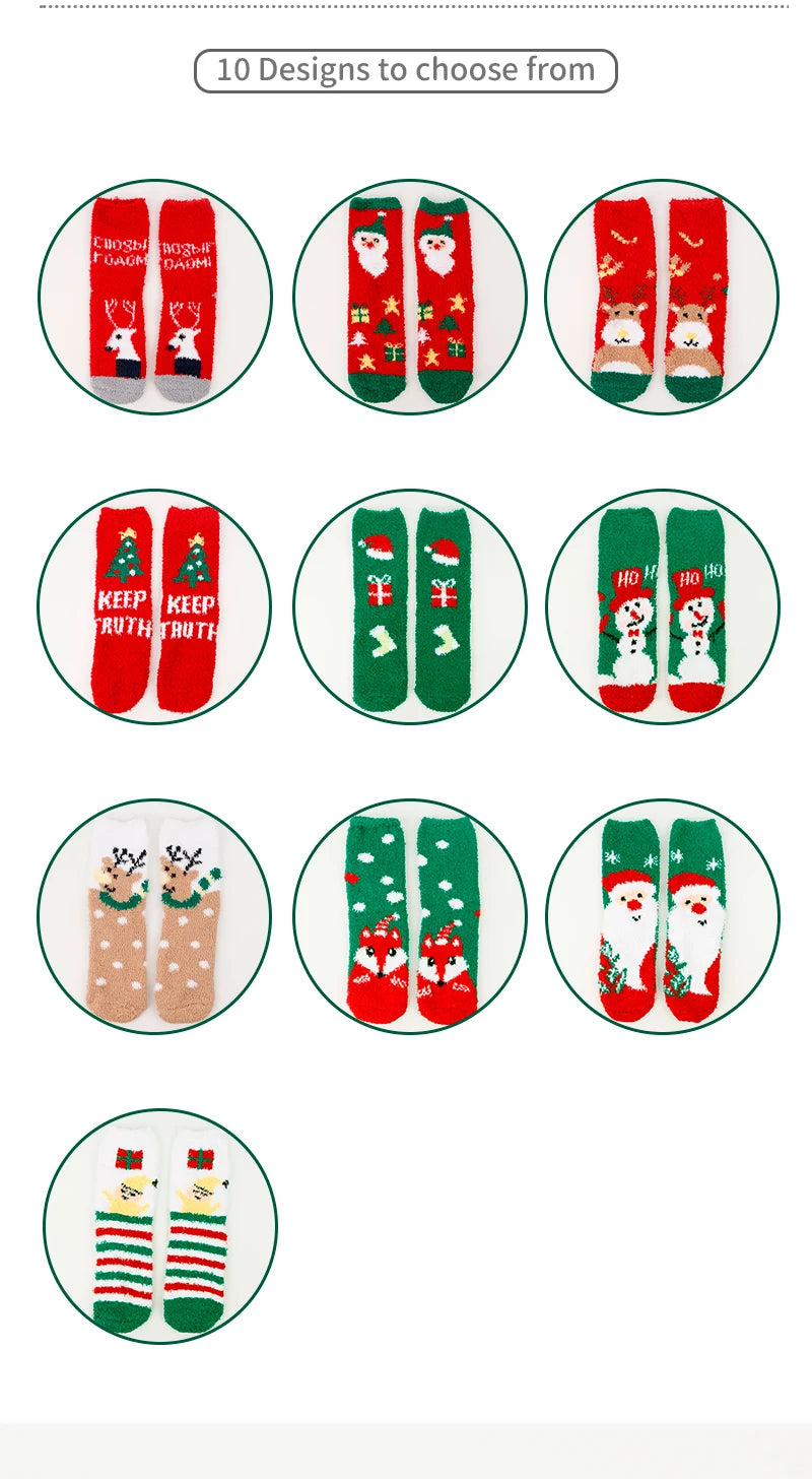 Autumn and Winter New Adult Christmas Socks Snowflake Elk Santa Claus Men and Women Middle Socks