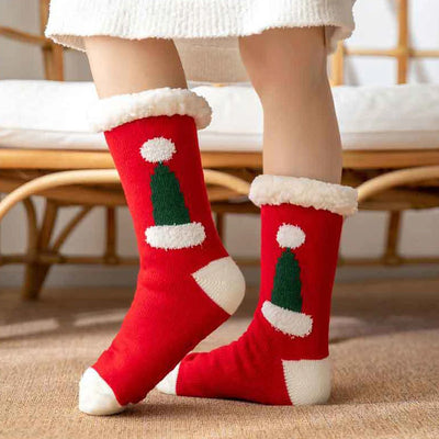 2024 New Cute Warm Socks Thicken Plus Winter Women Fuzzy Socks Christmas Kawaii Stocking Xmas Gift Home Floor Room Funny Sock