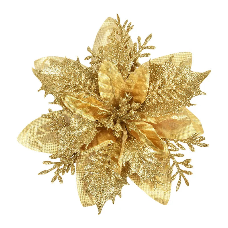 Glitter Artificial Christmas Flowers