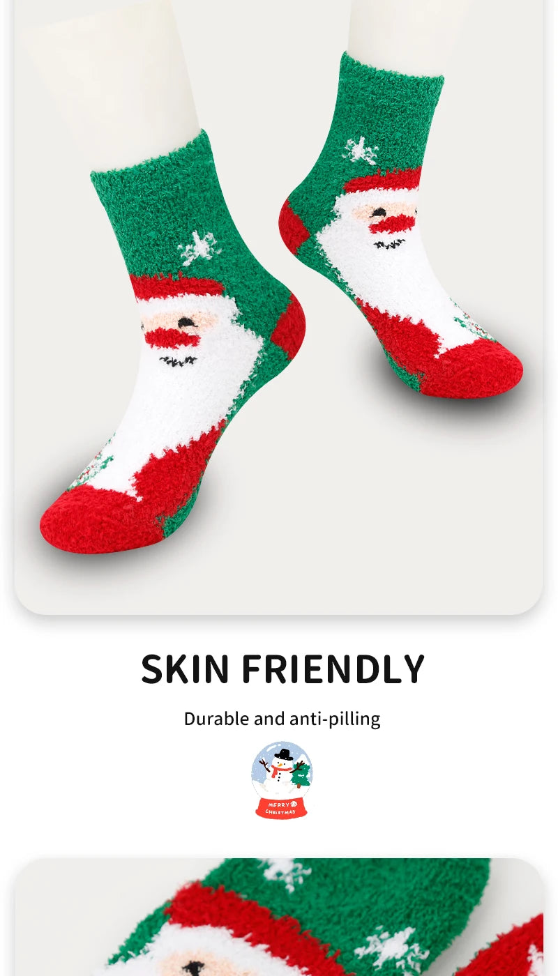 Autumn and Winter New Adult Christmas Socks Snowflake Elk Santa Claus Men and Women Middle Socks