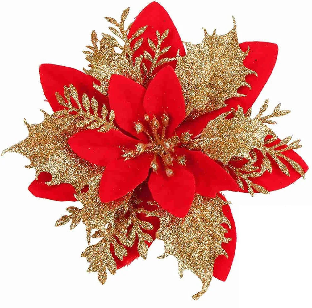 Gold Pink Flower Christmas