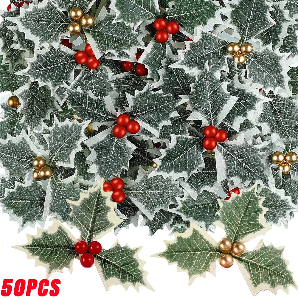 50/5Pcs Artificial Holly Berries