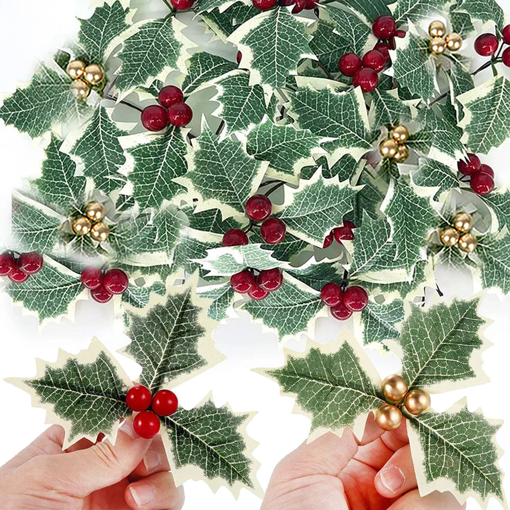 50/5Pcs Artificial Holly Berries