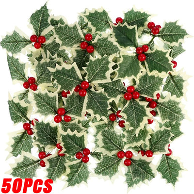 50/5Pcs Artificial Holly Berries