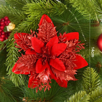 Glitter Artificial Christmas Flowers