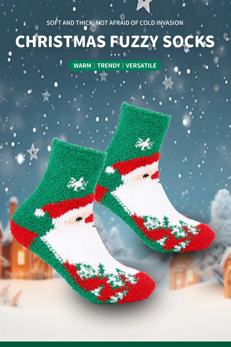 Autumn and Winter New Adult Christmas Socks Snowflake Elk Santa Claus Men and Women Middle Socks